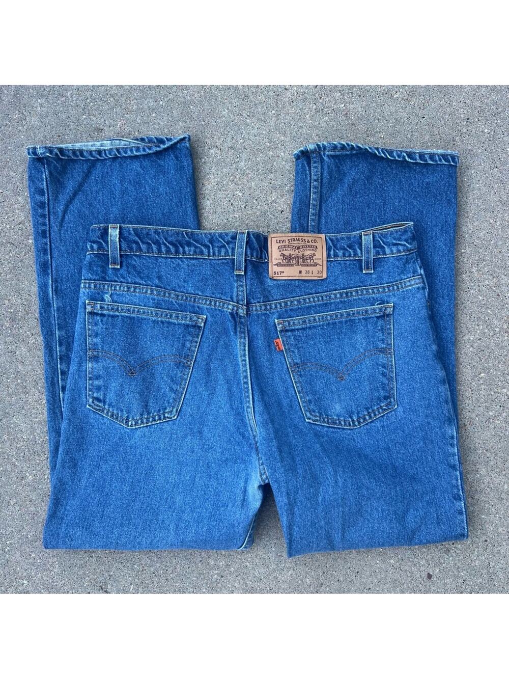 Vintage 90s Levi’s 517 orange tab boot cut jeans 38x30